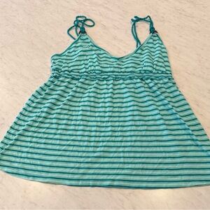 Old Navy Teal Camisole Top with Striped Design